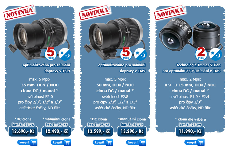 Nové megapixelové objektivy FUJINON FUJIFILM
